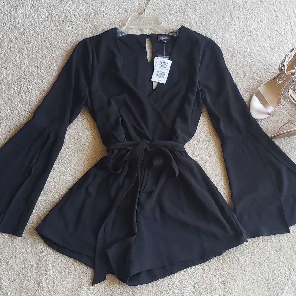 Lily Rose belle sleeve shorts romper